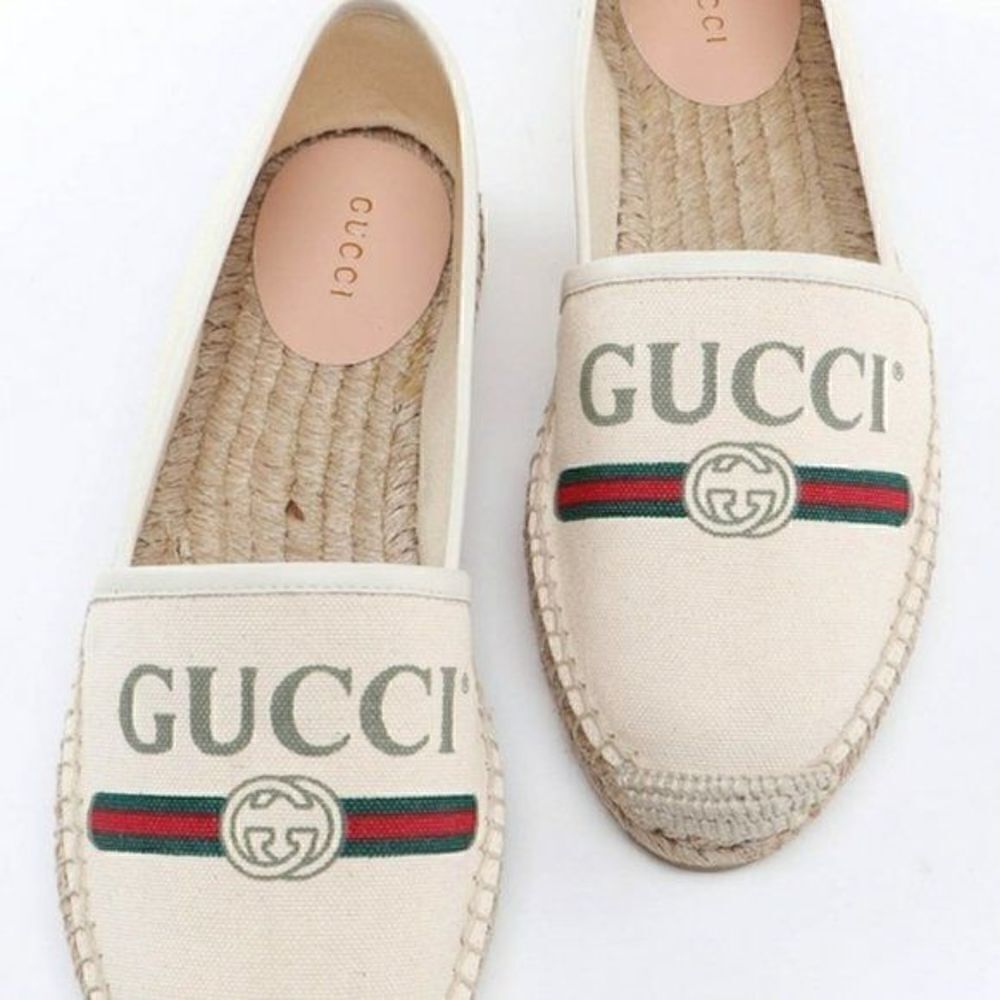 Gucci Logo Canvas Espadrilles Off-White EU 39.5 NEW - Picture 3 of 13